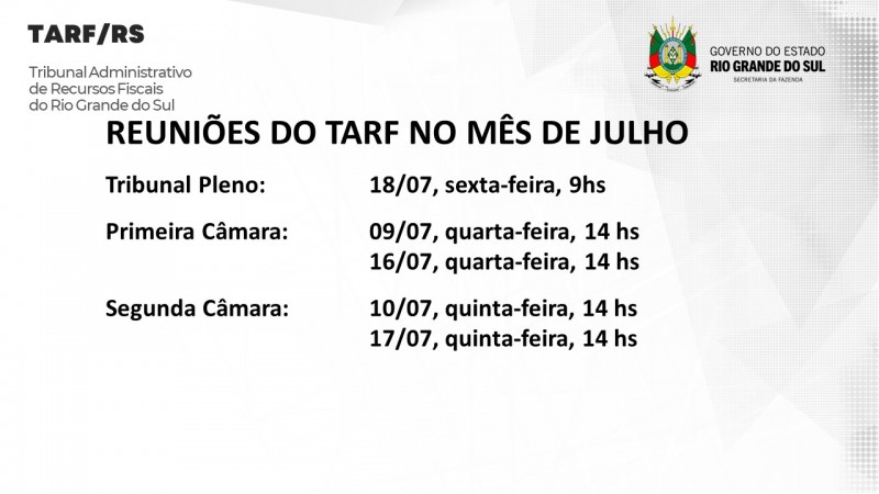 Data das reunião site JULHO